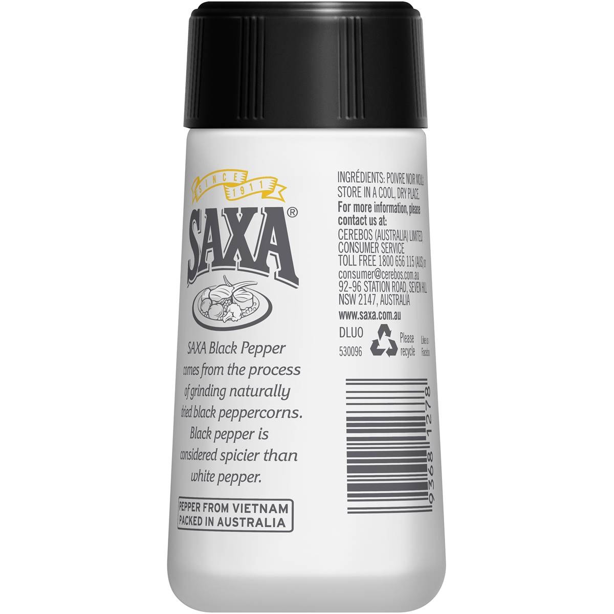 Saxa Ground Black Pepper 50g Woolworths