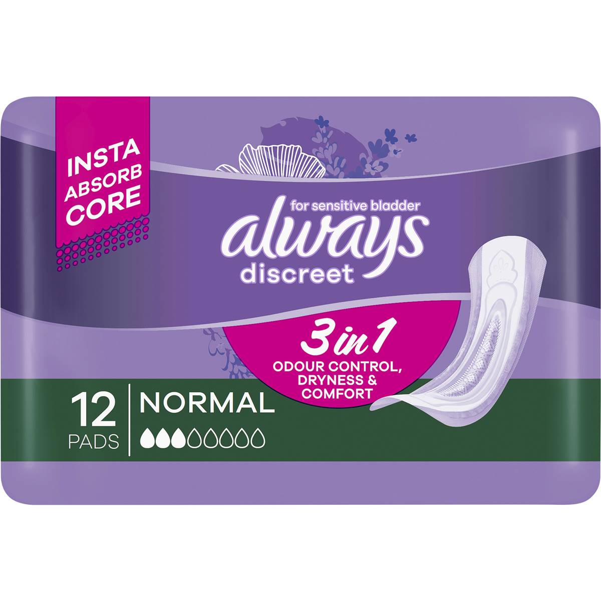 Always Discreet Incontinence Pads Normal 12 Pack Woolworths