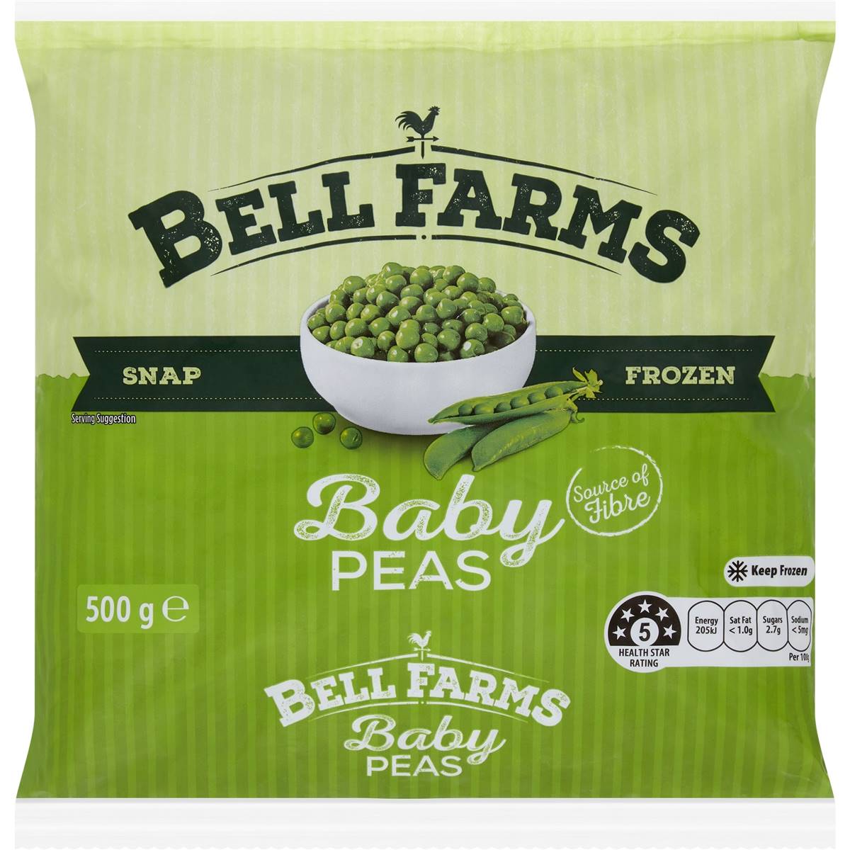 Bell Farms Frozen Baby Peas 500g Woolworths