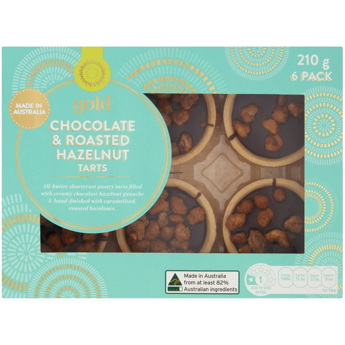 Woolworths Gold Chocolate & Roasted Hazelnut Tarts 6 Pack Woolworths
