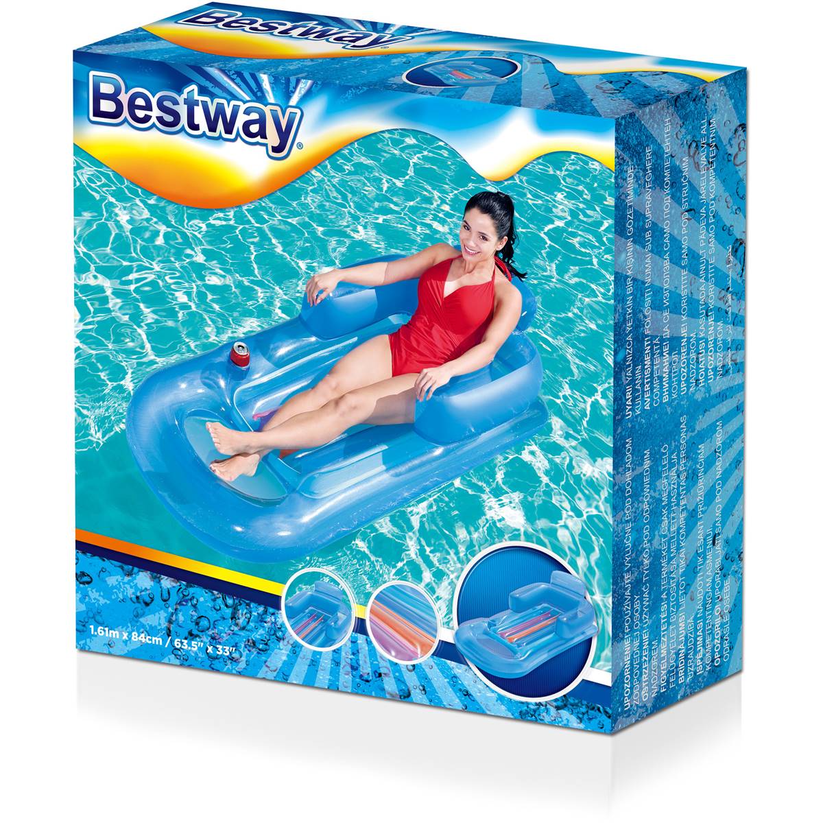 надувной шезлонг для отдыха на воде bestway