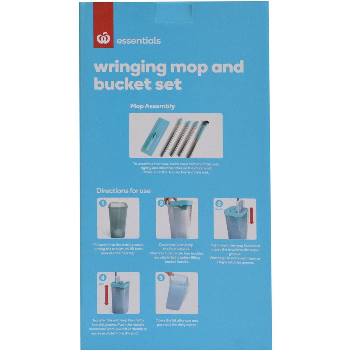 Essentials Wring Mop & Bucket Set Each Woolworths