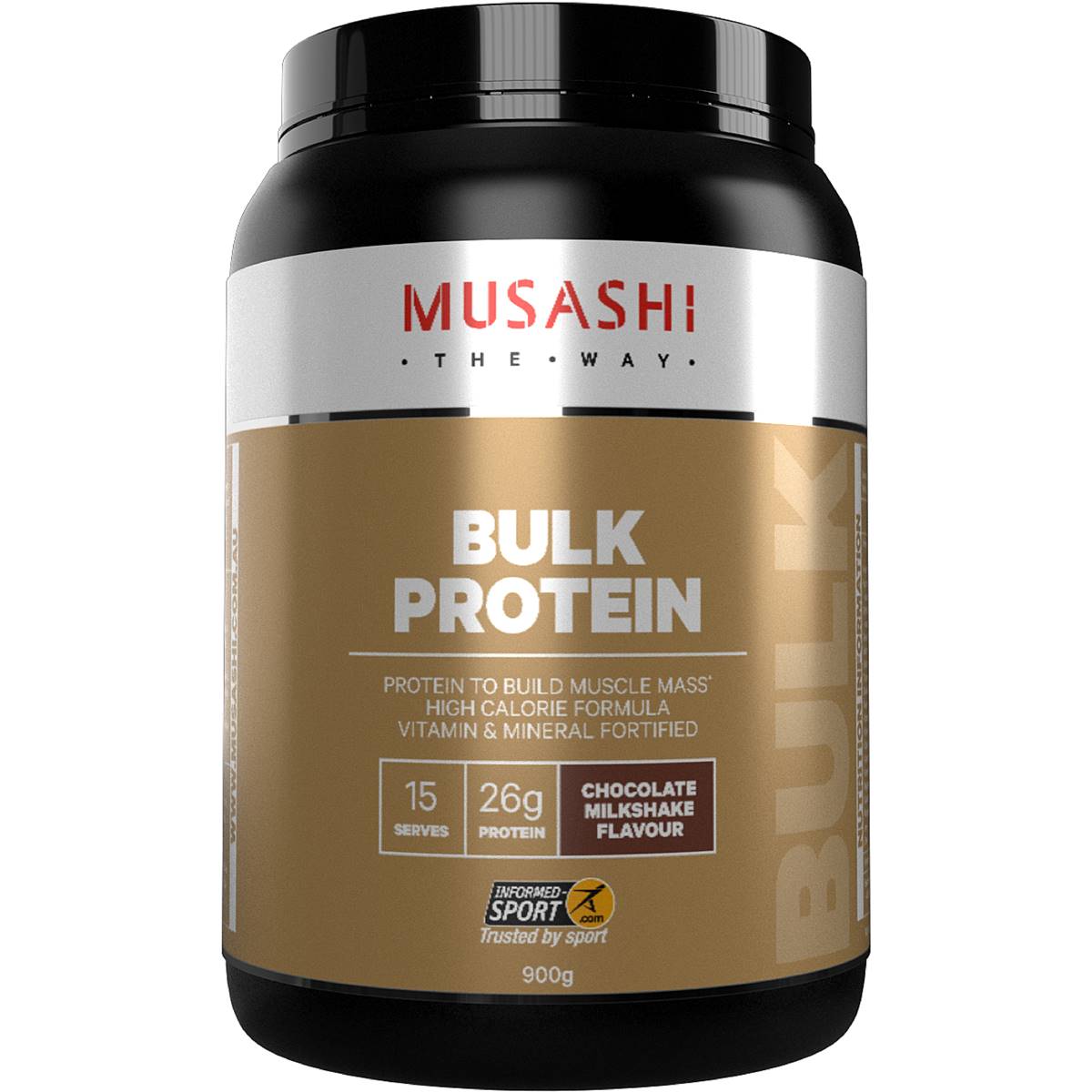 Musashi Bulk Protein Powder Chocolate Milkshake 900g | Woolworths