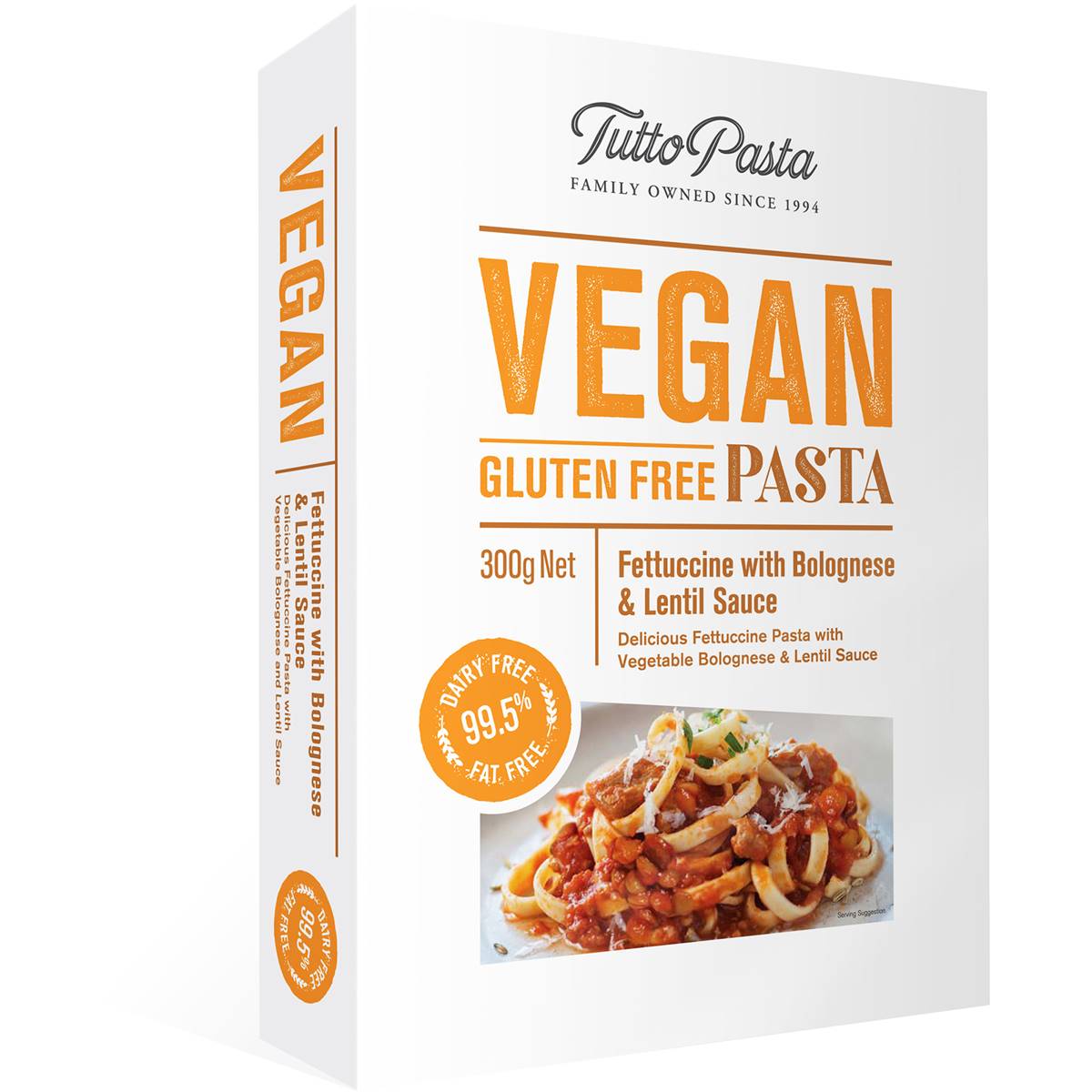 Tutto Pasta Gluten Free &vegan Fettuccini With Bolognese & Lentil Sauce