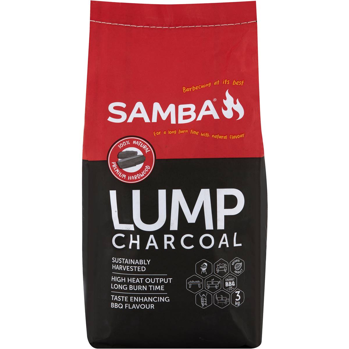 Samba Lump Charcoal Bbq Fuel 3kg Woolworths