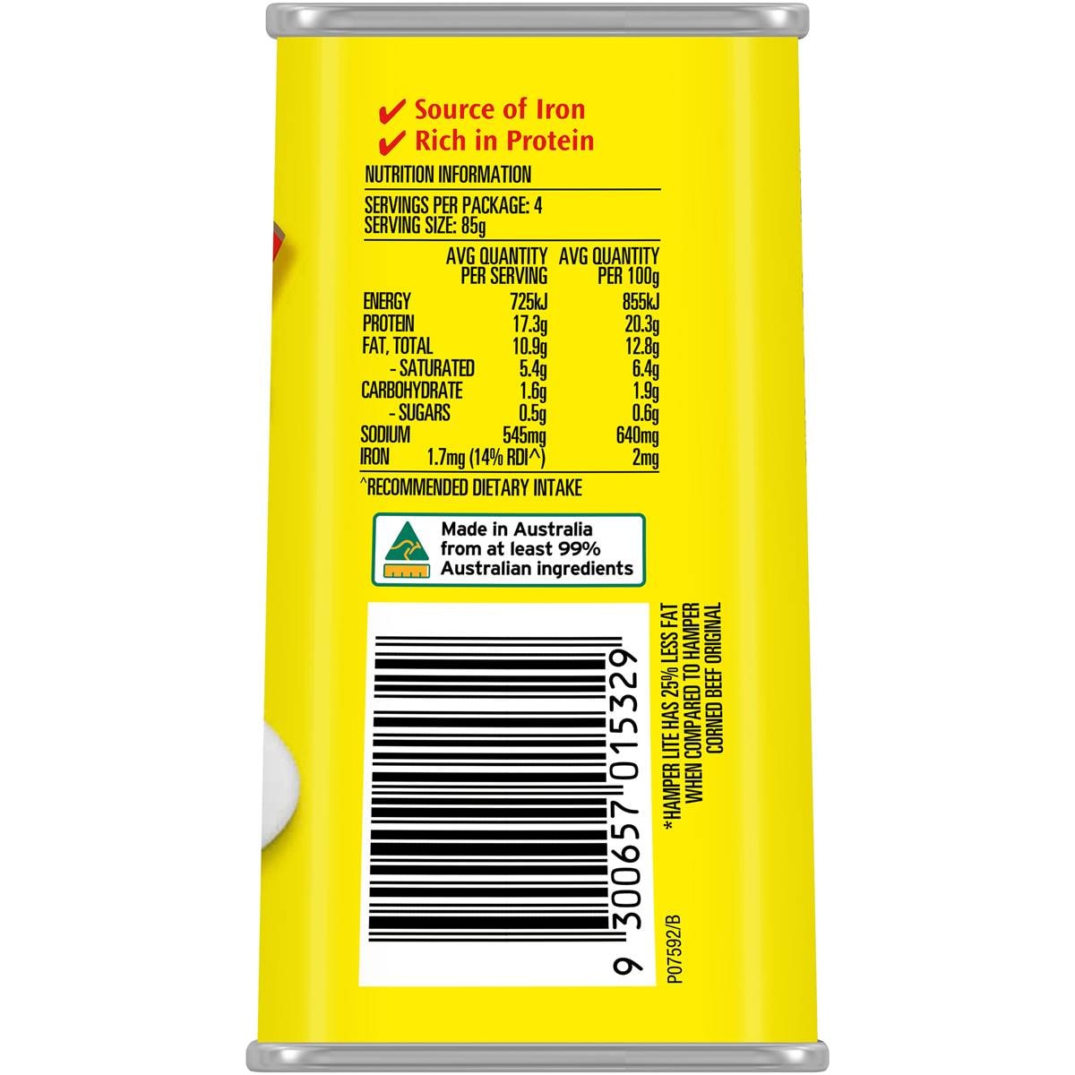 Hamper Corned Beef Lite Canned Meat 340g Woolworths