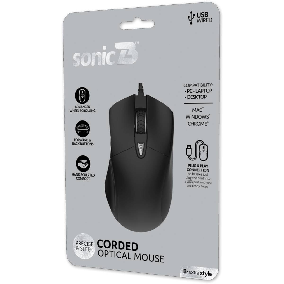 Sonic B Extra Wired Mouse Each | Woolworths