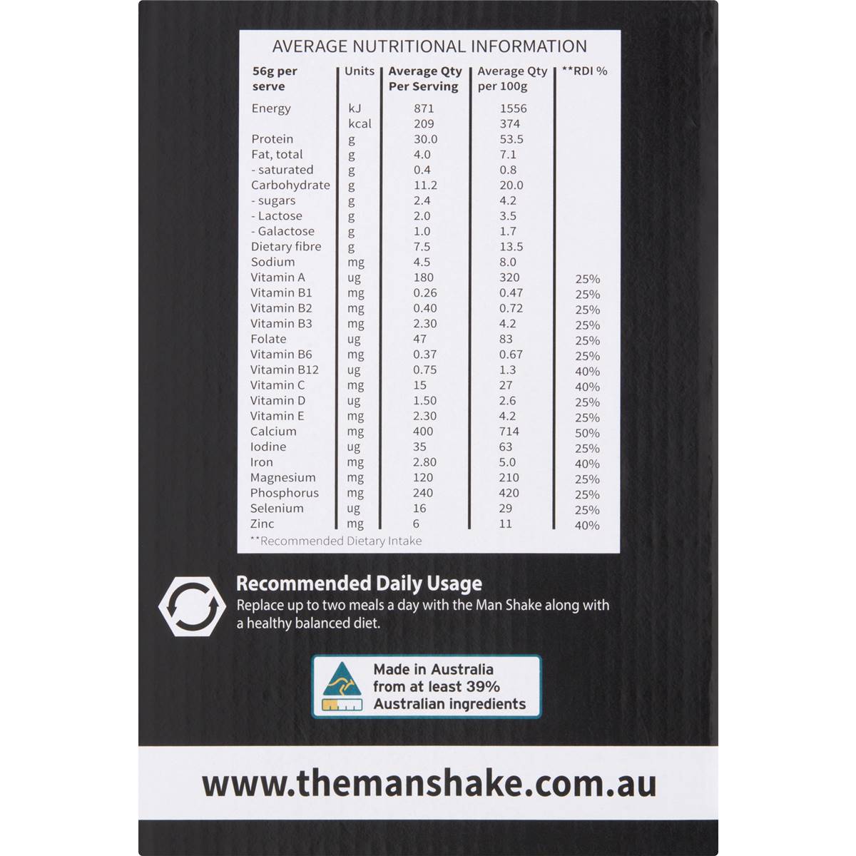The Man Shake Meal Replacement Variety 14 Pack Woolworths