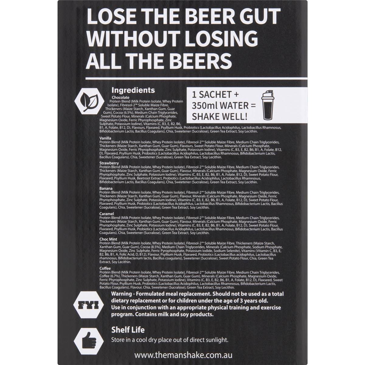 The Man Shake Meal Replacement Variety 14 Pack Woolworths