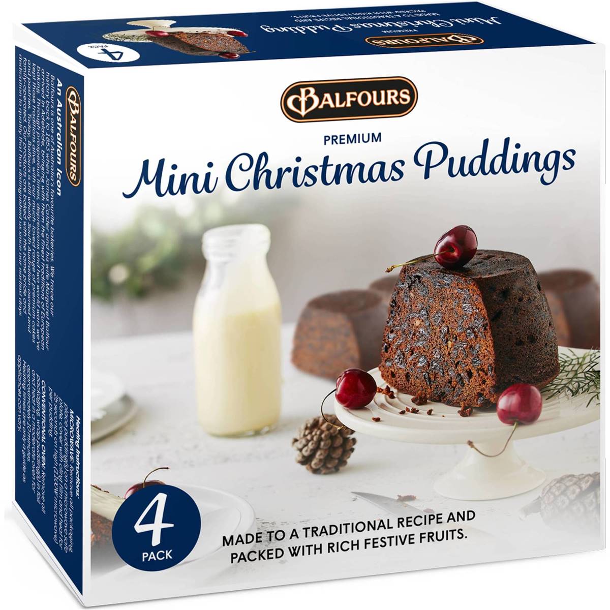 Balfours Mini Christmas Puddings Puddings 4 Pack Woolworths