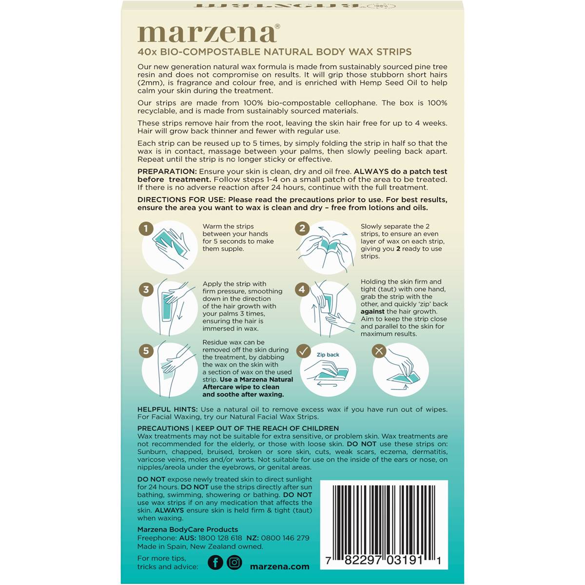 marzena-natural-body-wax-strips-40-pack-woolworths