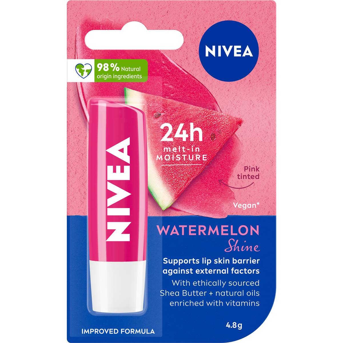 Nivea Lip Care Watermelon Shine Lip Balm For Dry Lips 4 8g Woolworths