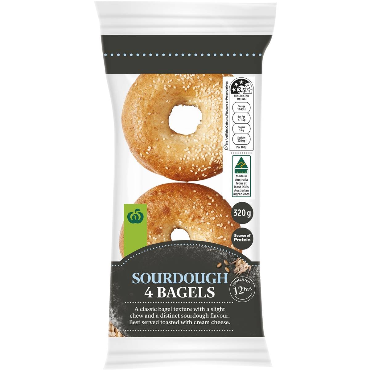 Woolworths Sourdough Bagels 4 Pack Woolworths