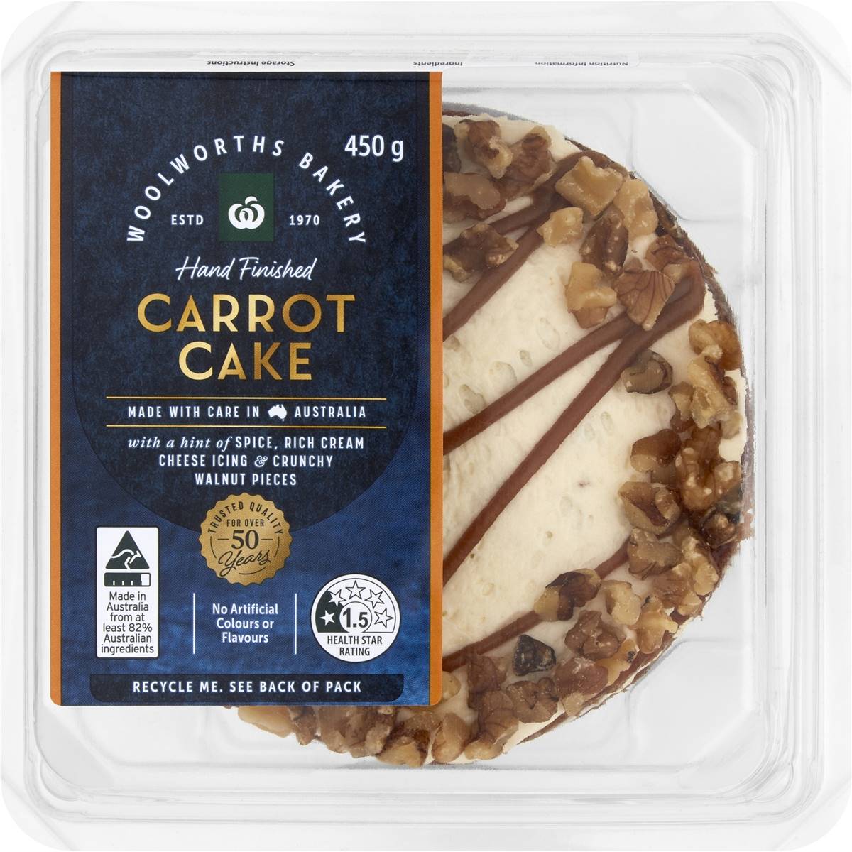Woolworths Traditional Carrot Cake 450g Woolworths