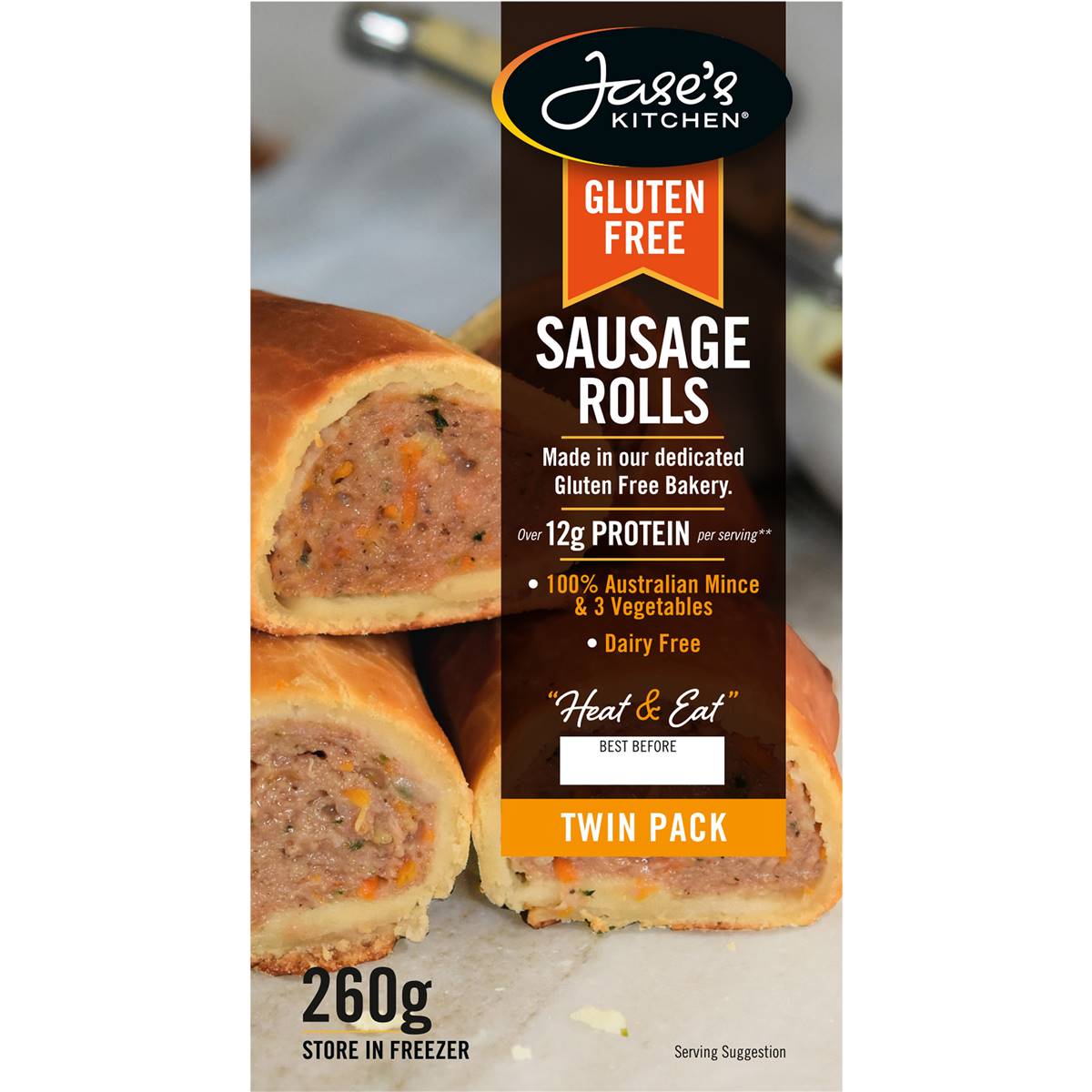 Jase's Kitchen Gluten Free Sausage Rolls 2 Pack Woolworths