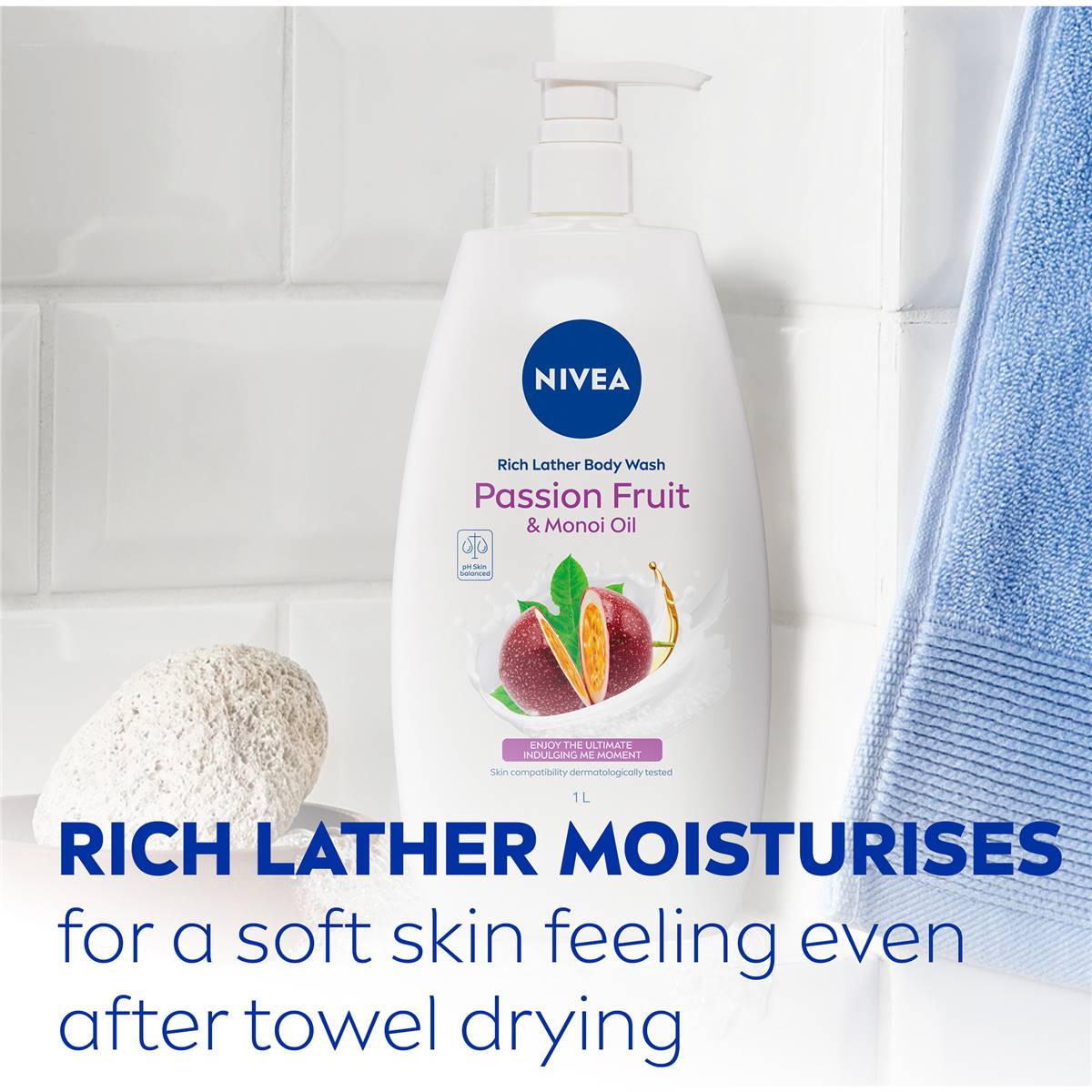 Nivea Rich Lather Passion Fruit And Manoi Oil Body Wash 1l Woolworths