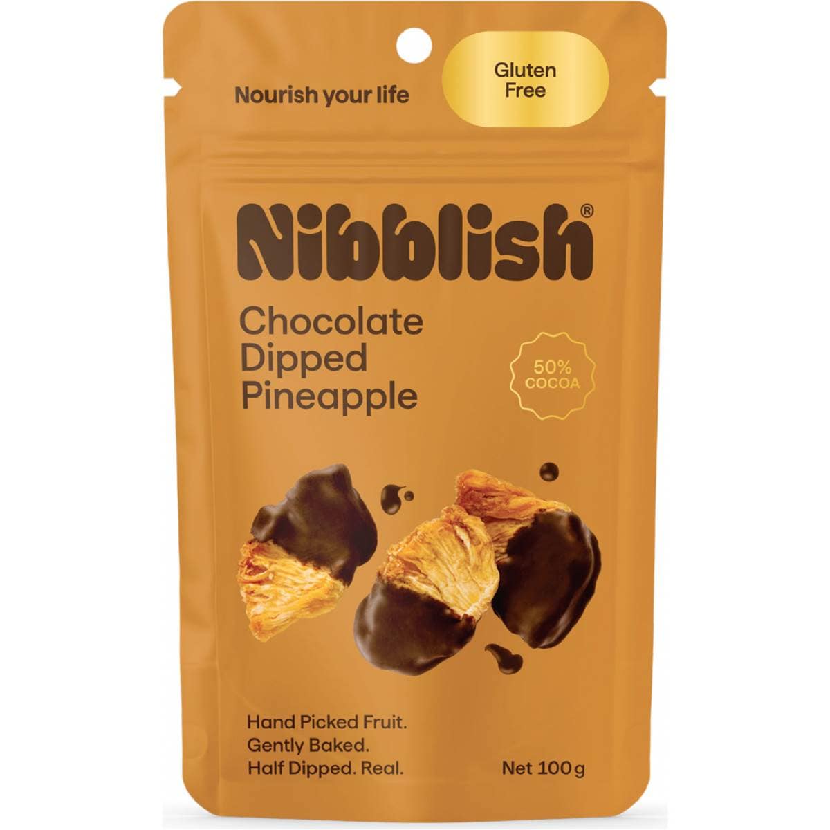 Nibblish Chocolate Dipped Pineapple 100g