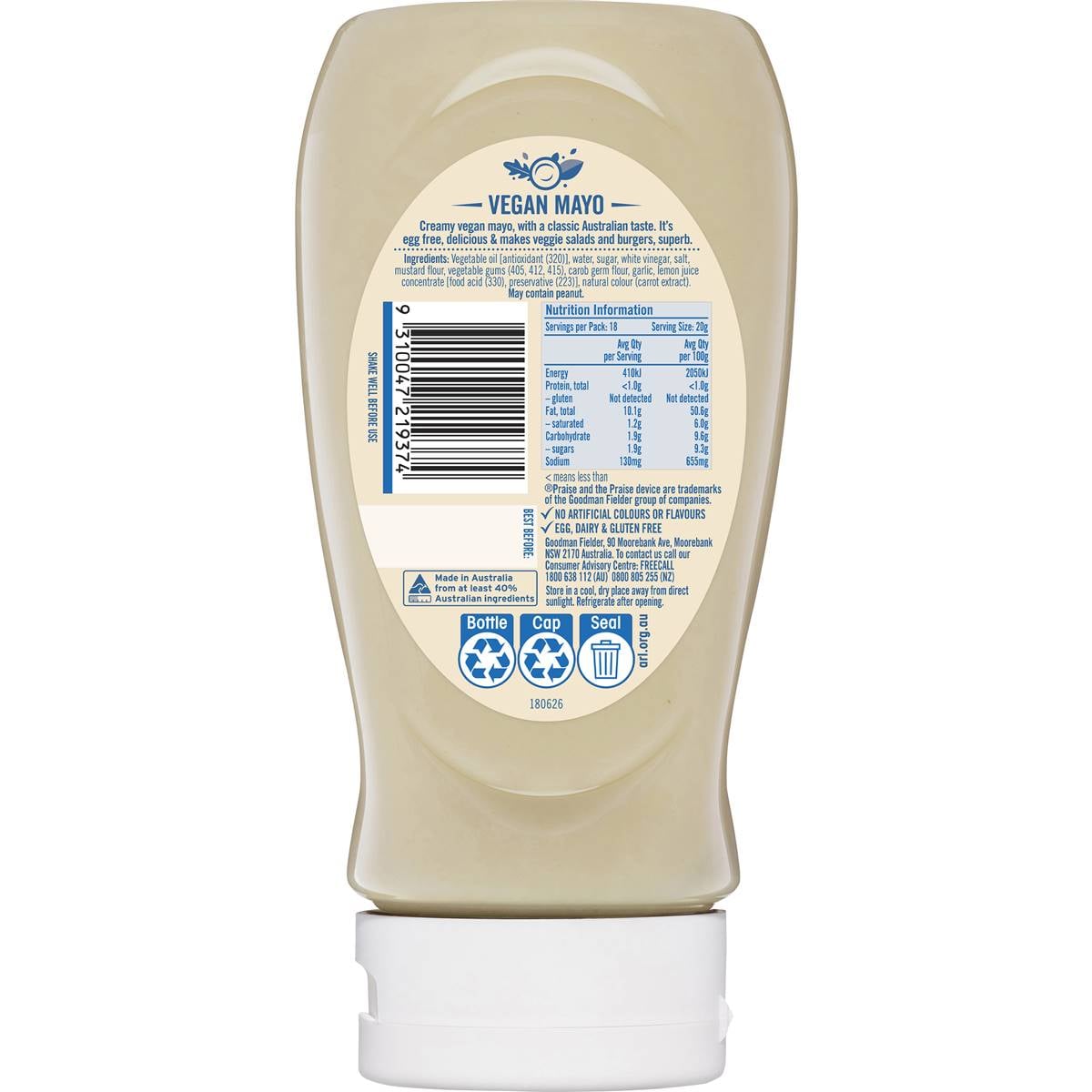 Praise Vegan Mayo 360g Woolworths