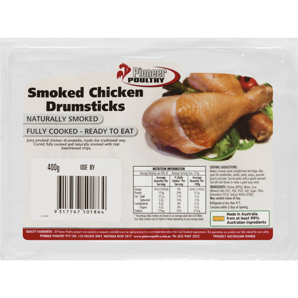 Pioneer Poultry Chicken Drumsticks Smoked