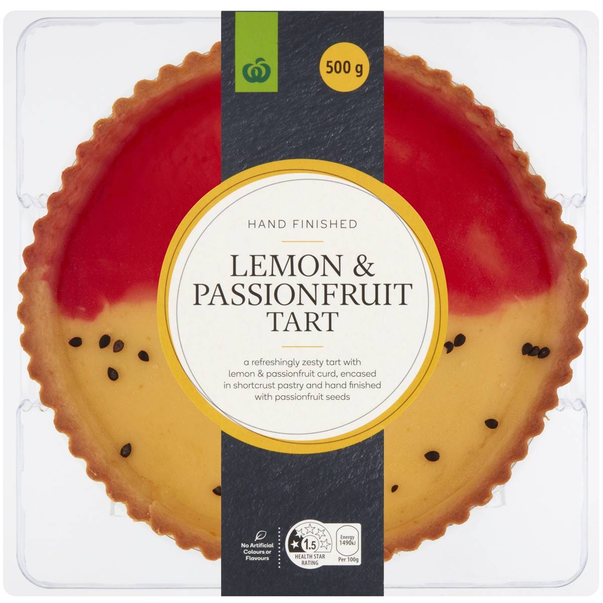 Woolworths Lemon & Passionfruit Tart 500g Woolworths
