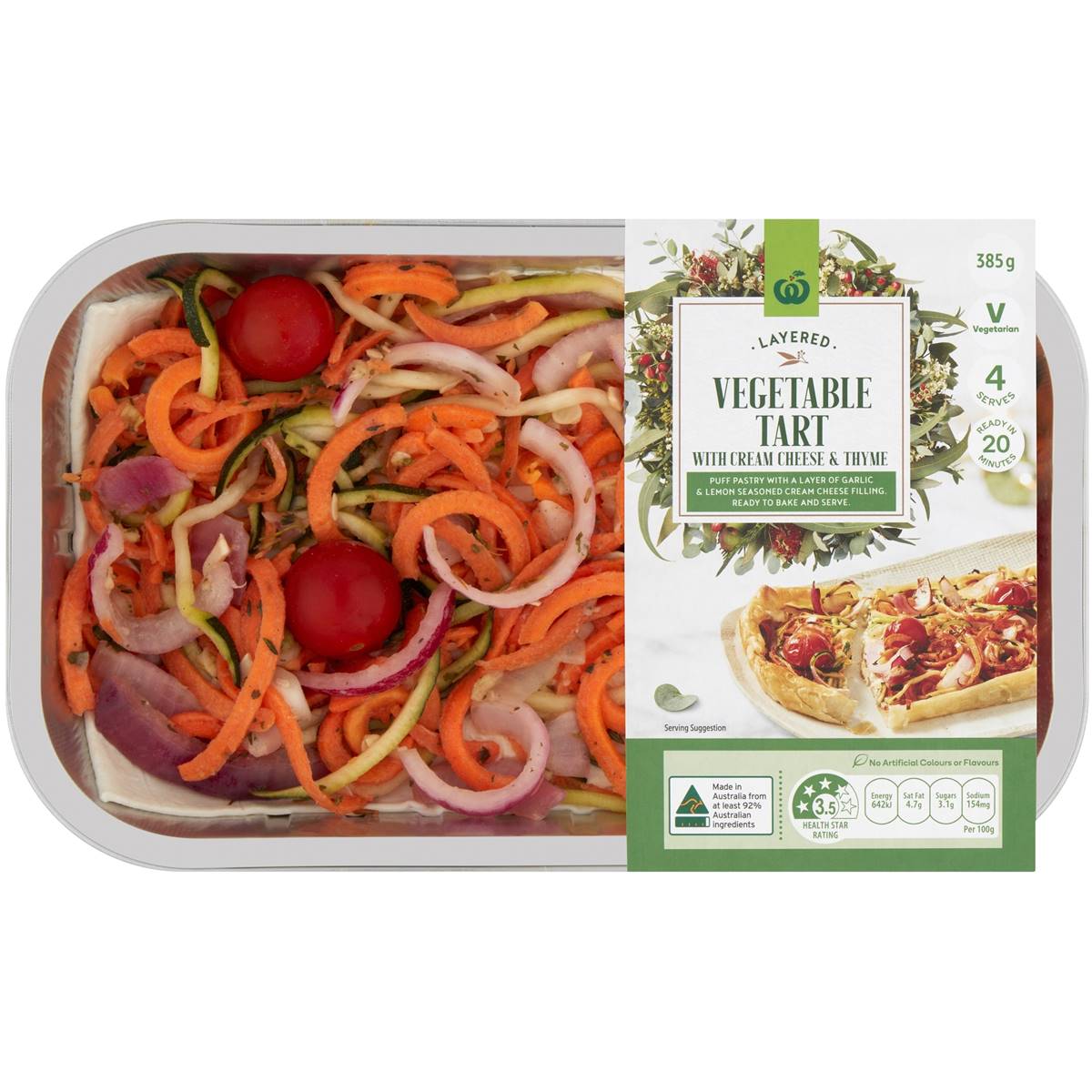 Woolworths Vegetable Tart With Cream Cheese & Thyme 385g Woolworths