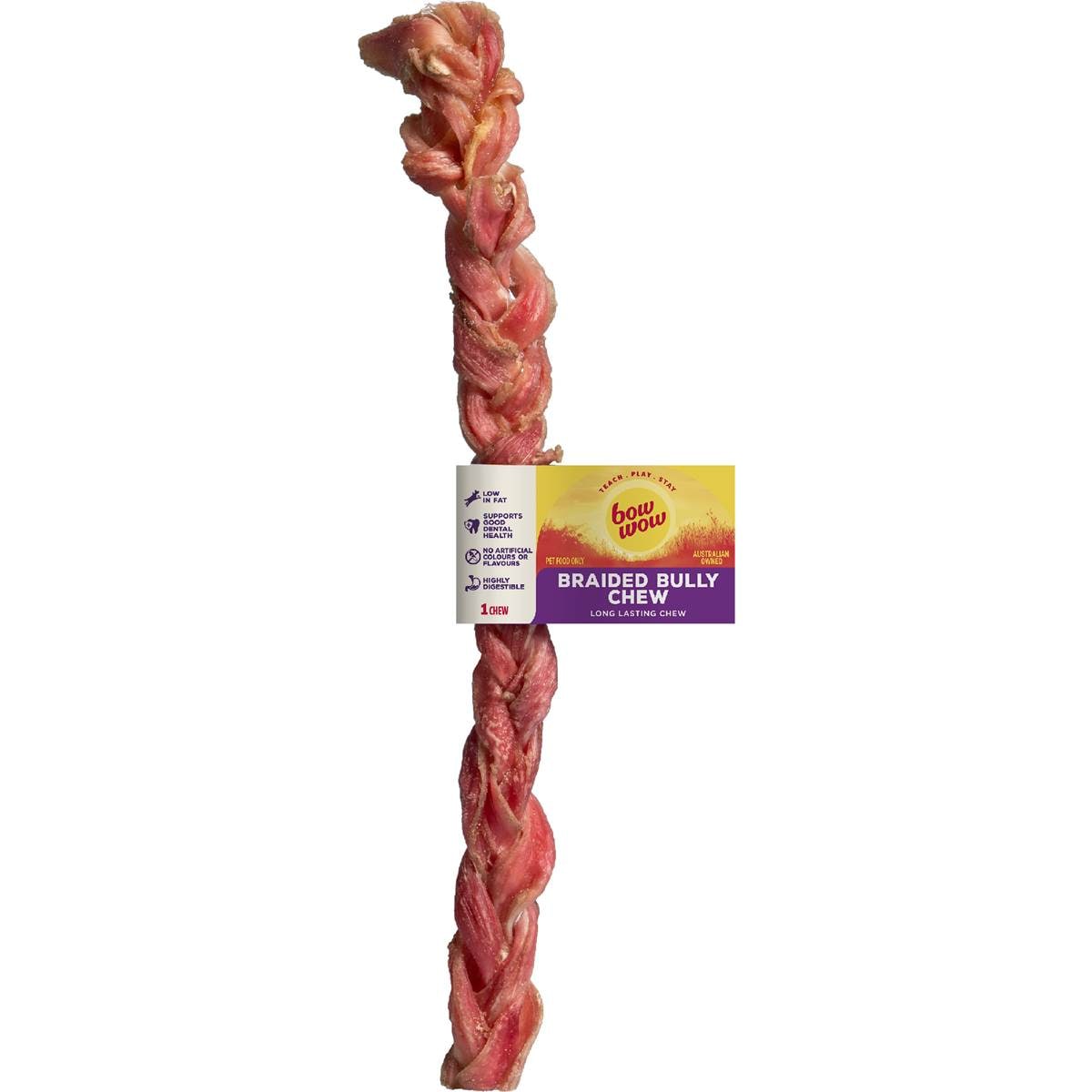 Bow Wow Naturals Braided Bully Chew Dog Treat each