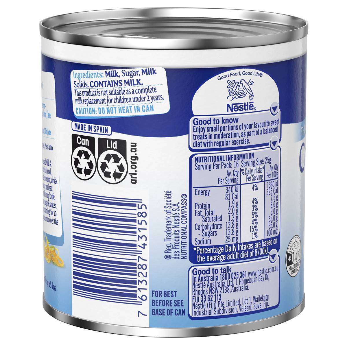 Nestle Sweetened Condensed Milk 395g Woolworths