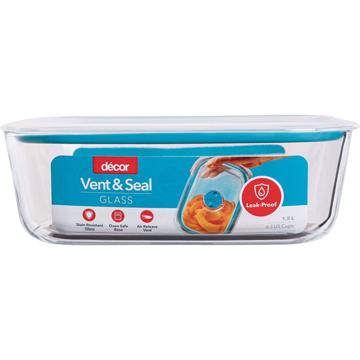 Decor Vent & Seal Glass Container, Oblong 1.5l Woolworths