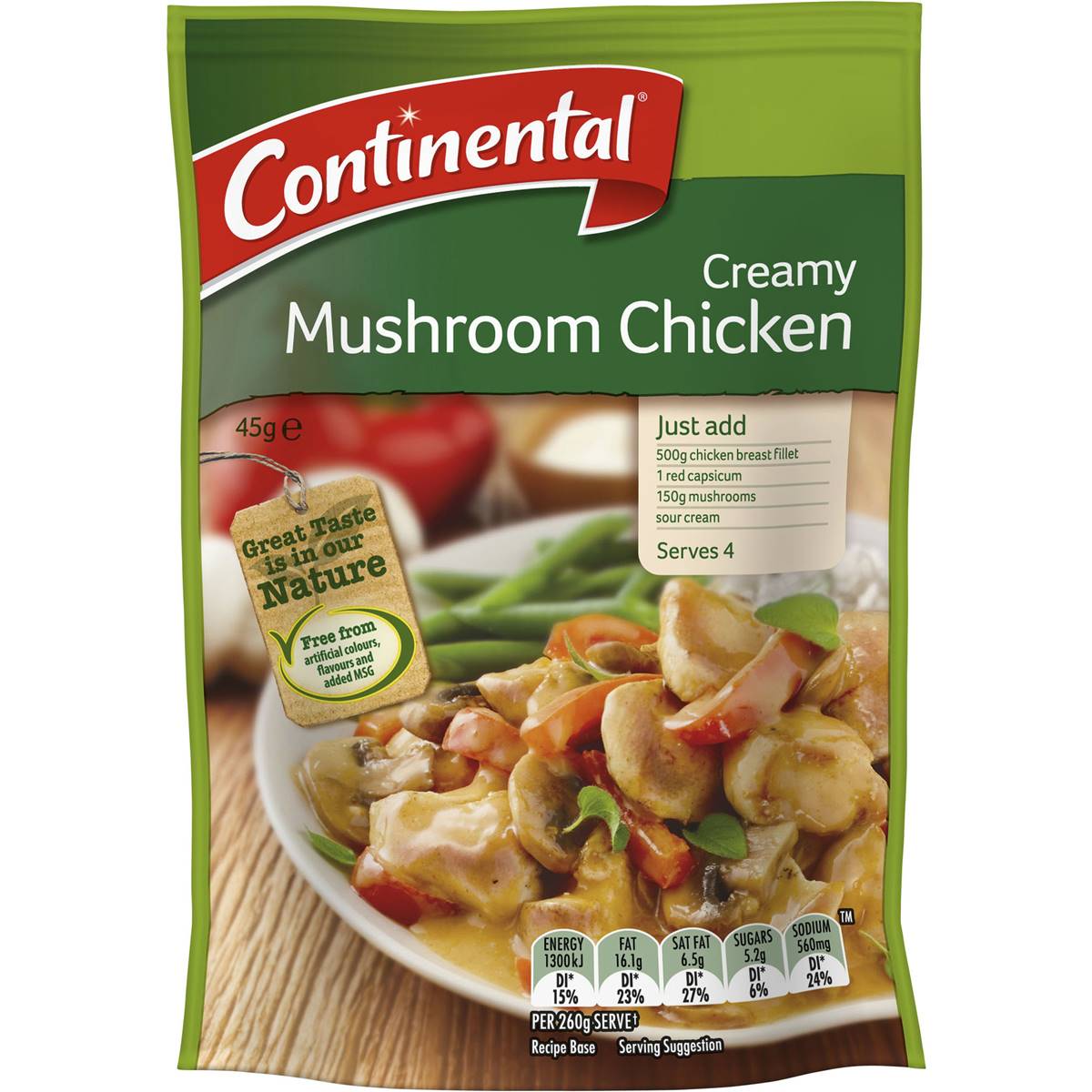 Continental Recipe Base Creamy Mushroom Chicken 45g Woolworths