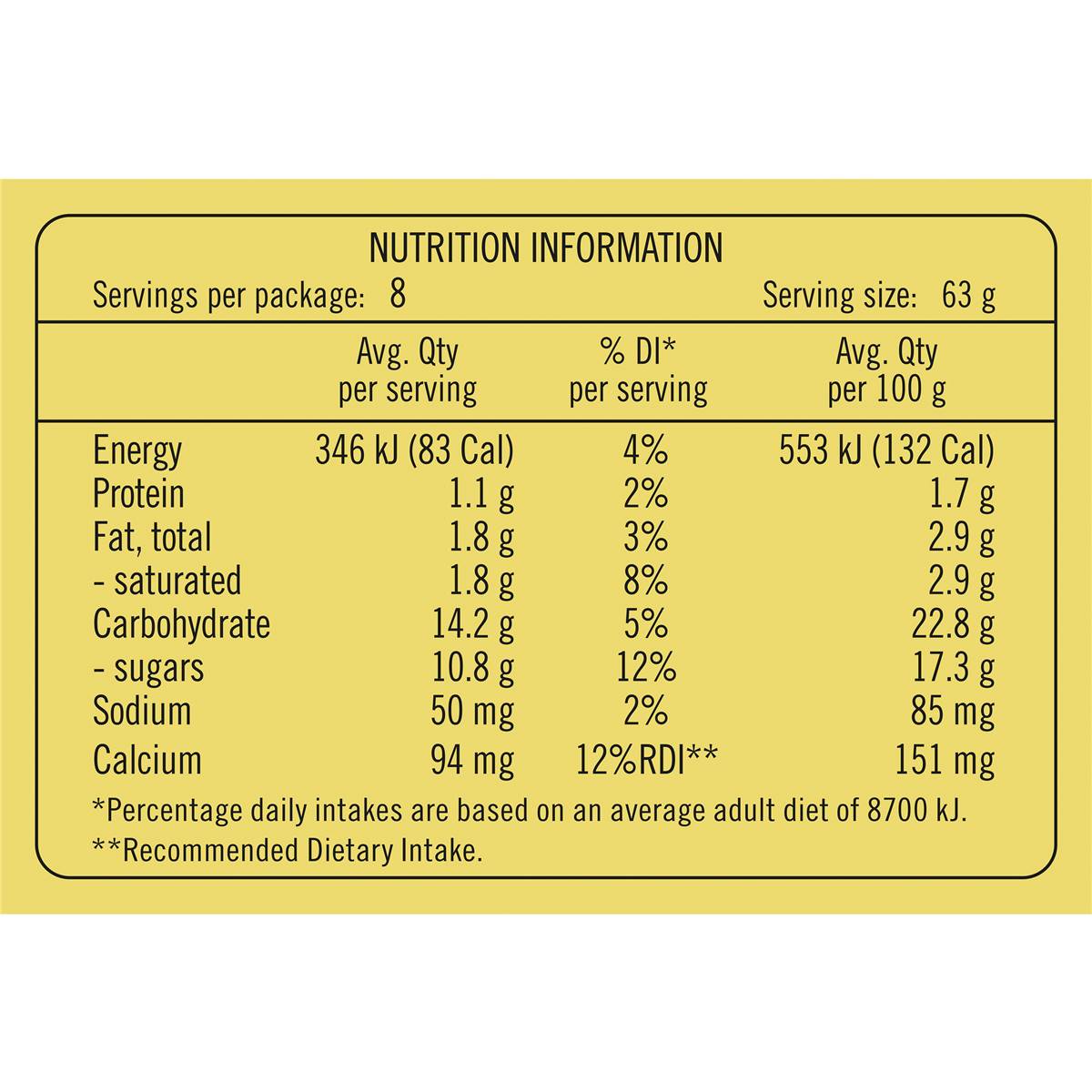 Paddle Pop Banana Frozen Dessert Sticks 8 Pack Woolworths