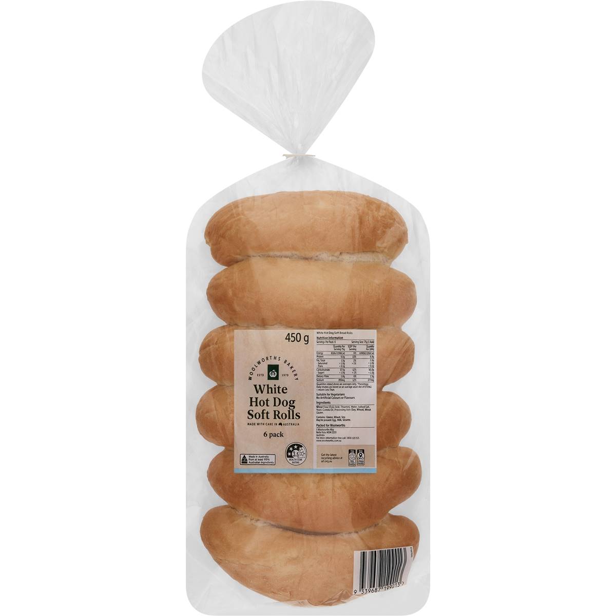 Woolworths Hot Dog Roll 6 Pack Woolworths