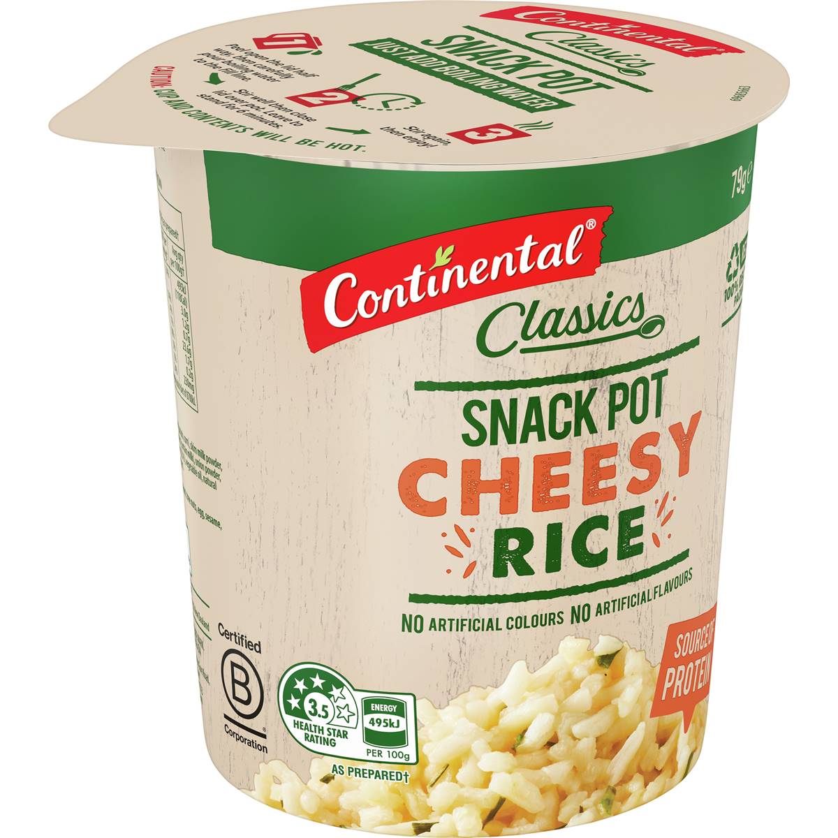 Continental Snack Pot Cheesy Rice Serves 1 79g Woolworths