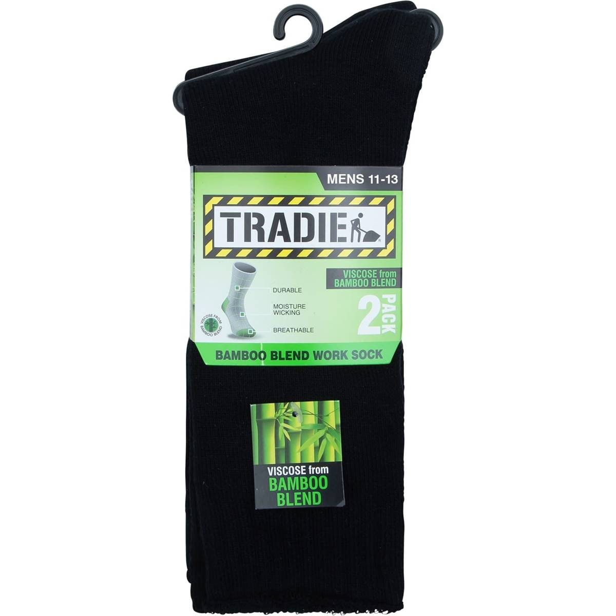 Tradie Mens Bamboo Work Socks Size 1113 2 Pack Woolworths