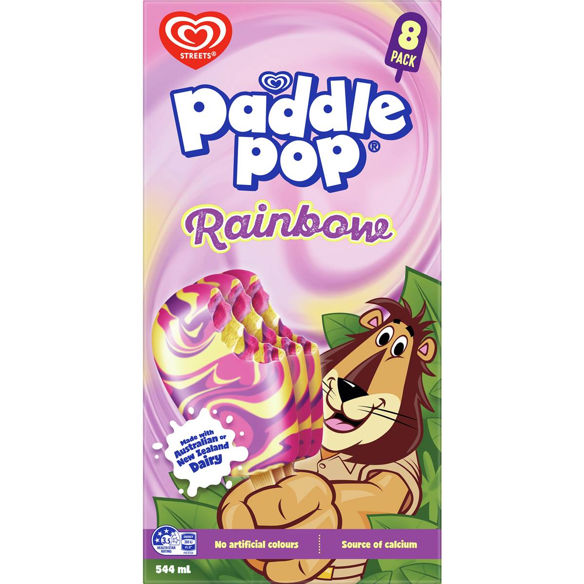 Paddle Pop Rainbow Frozen Dessert Sticks 8 Pack Woolworths
