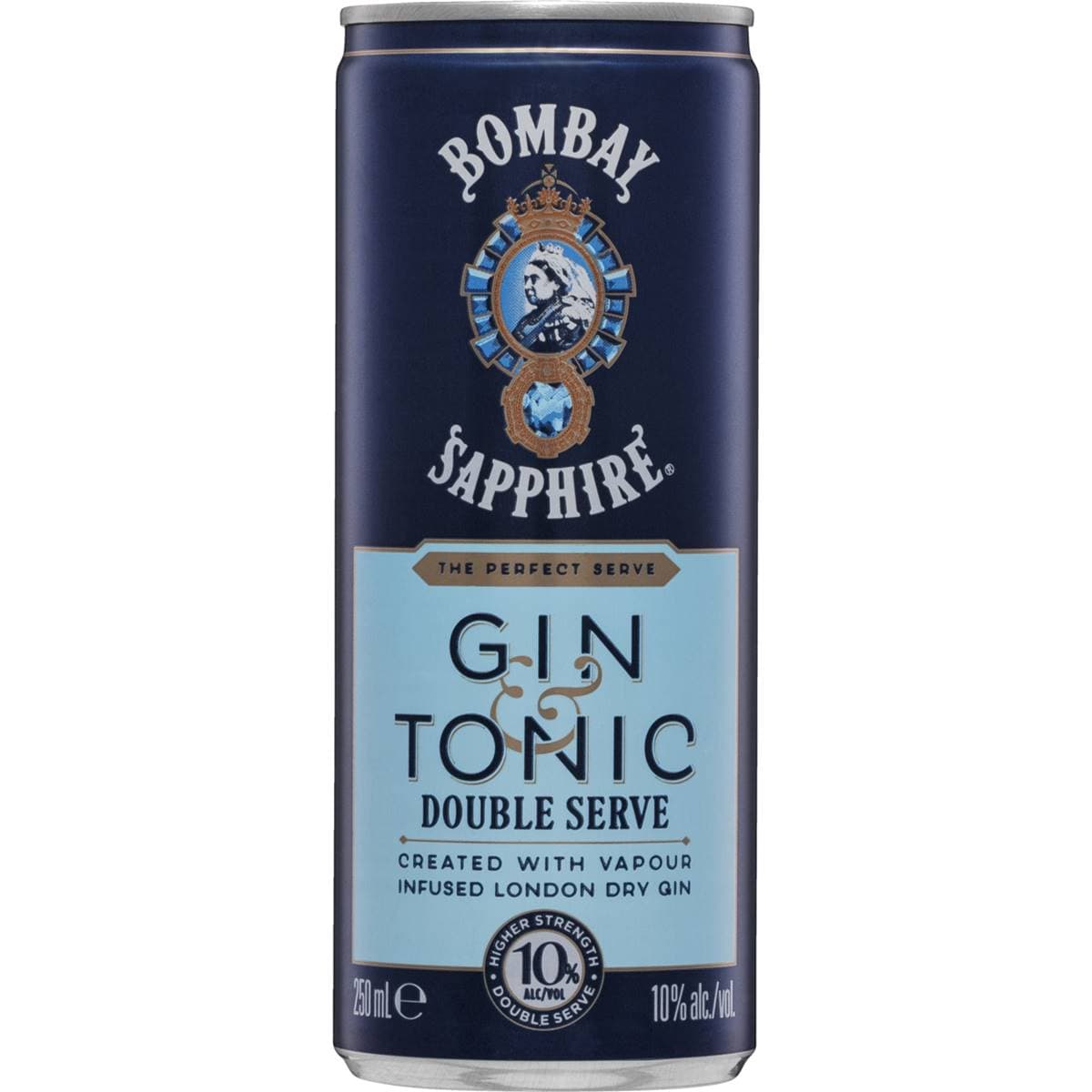 Bombay Sapphire Gin & Tonic Double Serve Can 250ml Woolworths