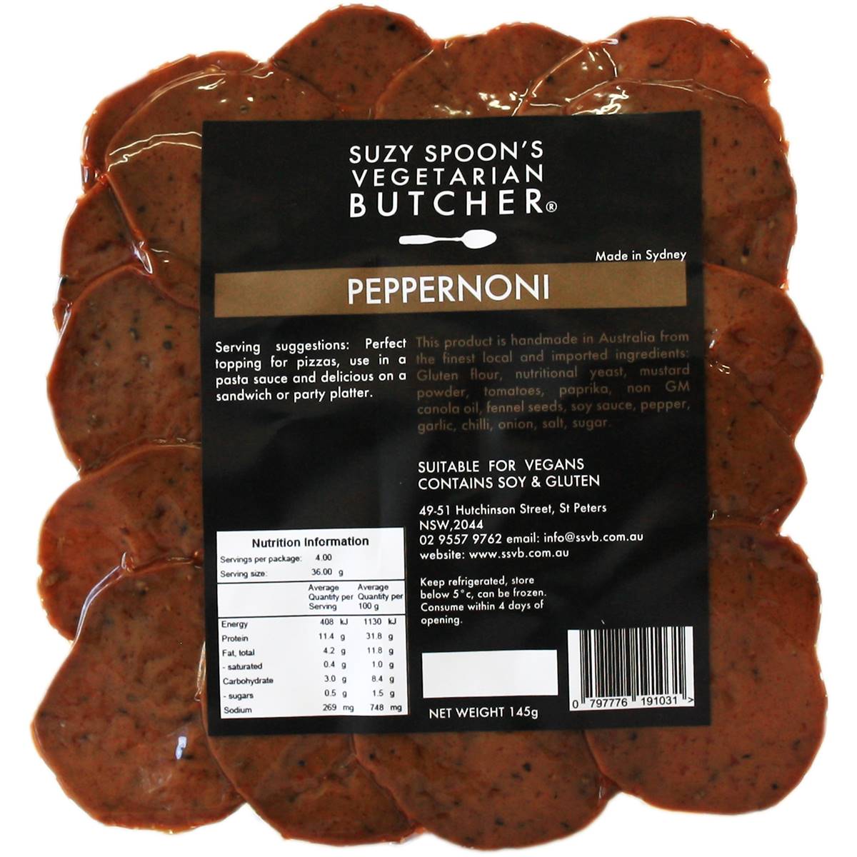 Suzy Spoon's Vegetarian Pepperoni