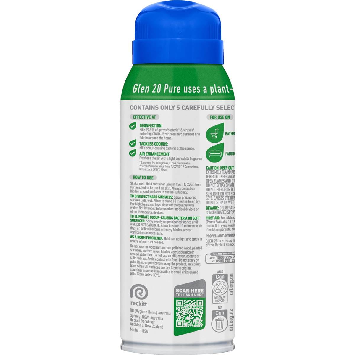 Glen 20 Pure Fresh Water Disinfectant Spray 283g Woolworths