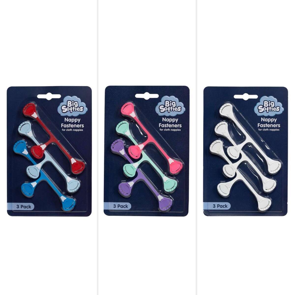 Big Softies Nappy Fasteners 3 Pack Designs may vary Woolworths