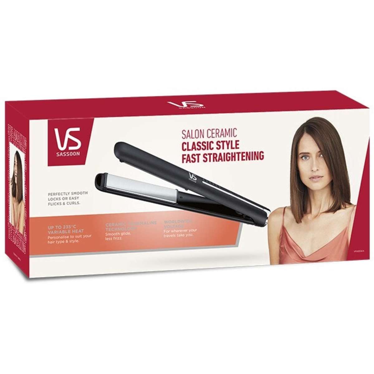 VS Sassoon The Salon Ceramic Straightener | Woolworths