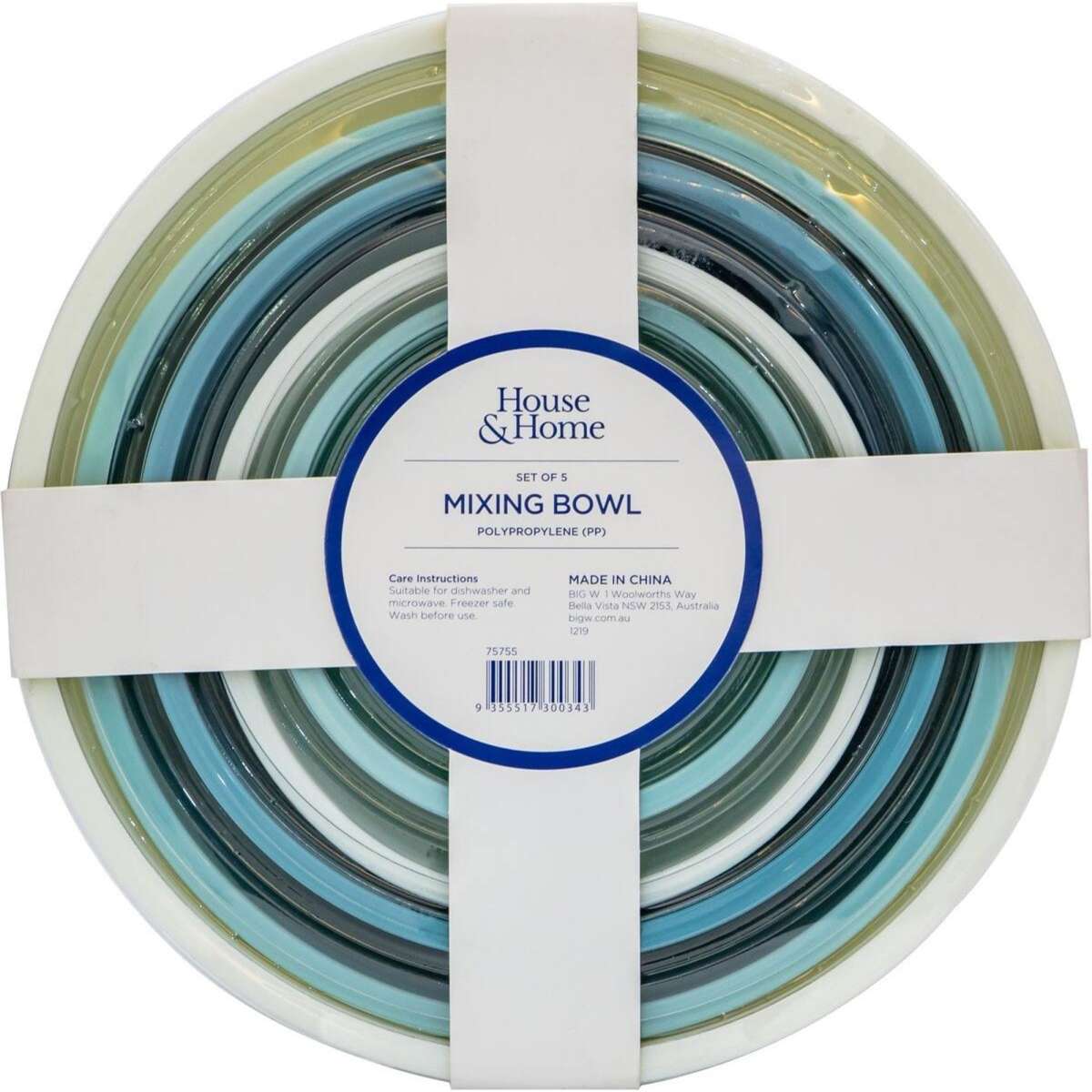 House & Home Mixing Bowl Set 5 pack Woolworths