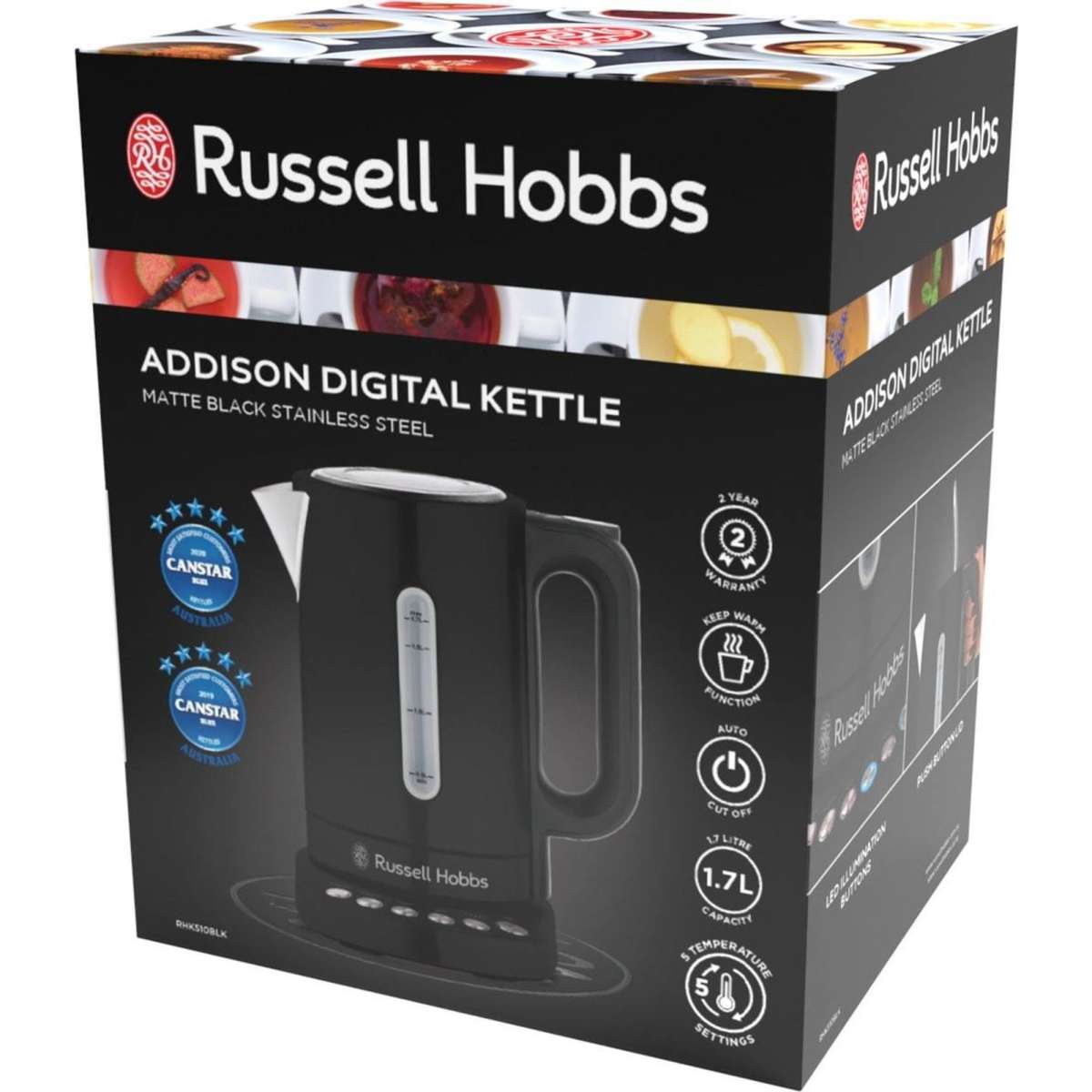 Russell Hobbs Addison Digital Kettle Matte Black Woolworths