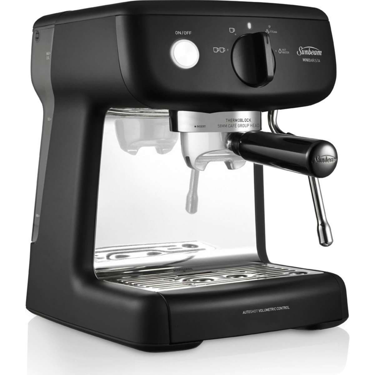 Sunbeam Mini Barista Espresso Machine Classics Black EM4300K Woolworths