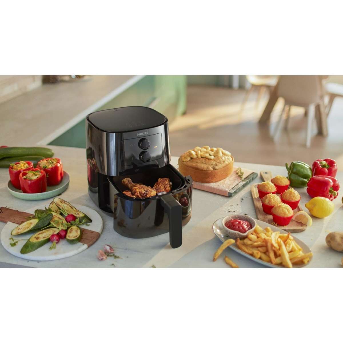 Philips Essential Compact Air Fryer 4.1L Black - HD9200/91 | Woolworths