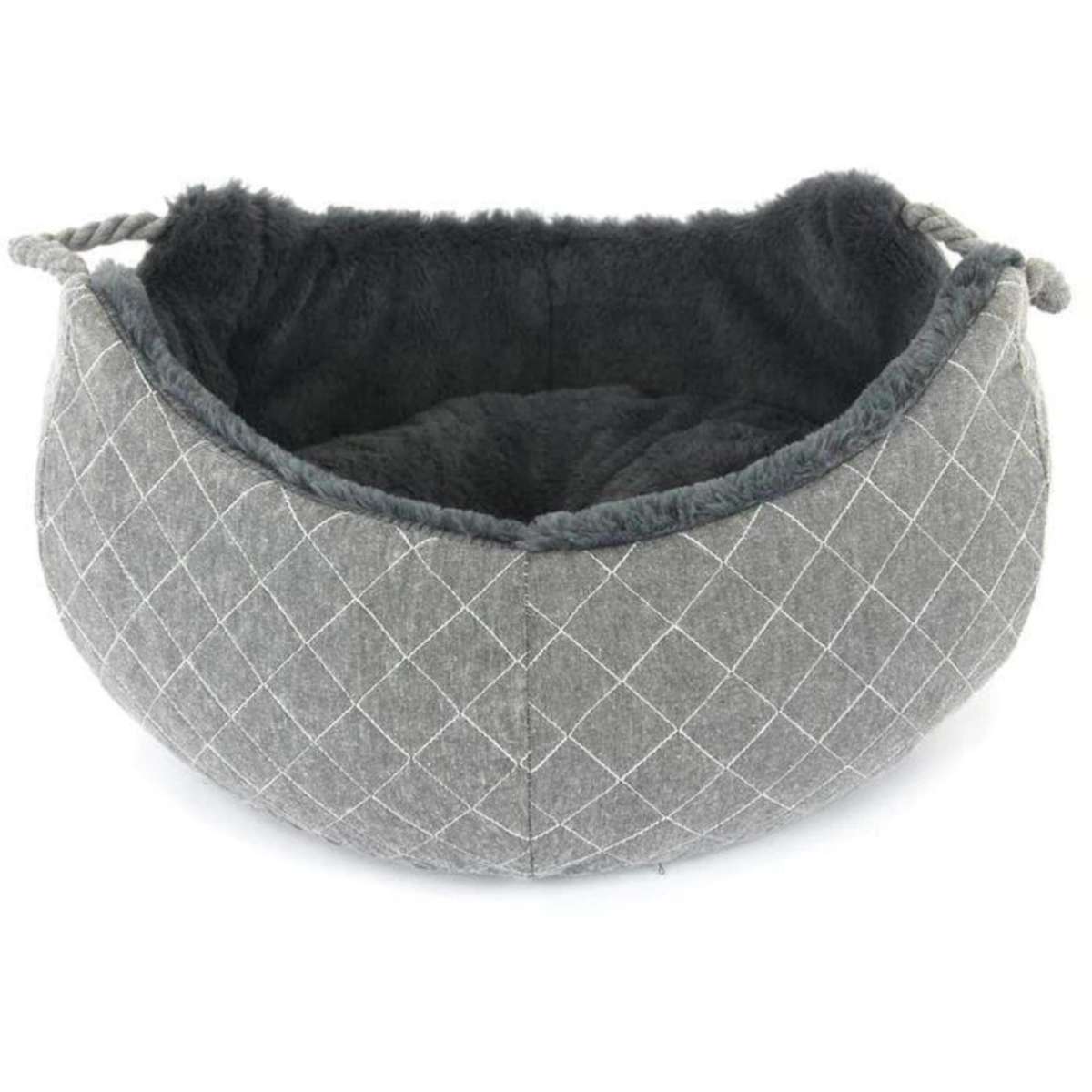 T&S Quilted Grey Quilted Round Bed for Cats Each Woolworths