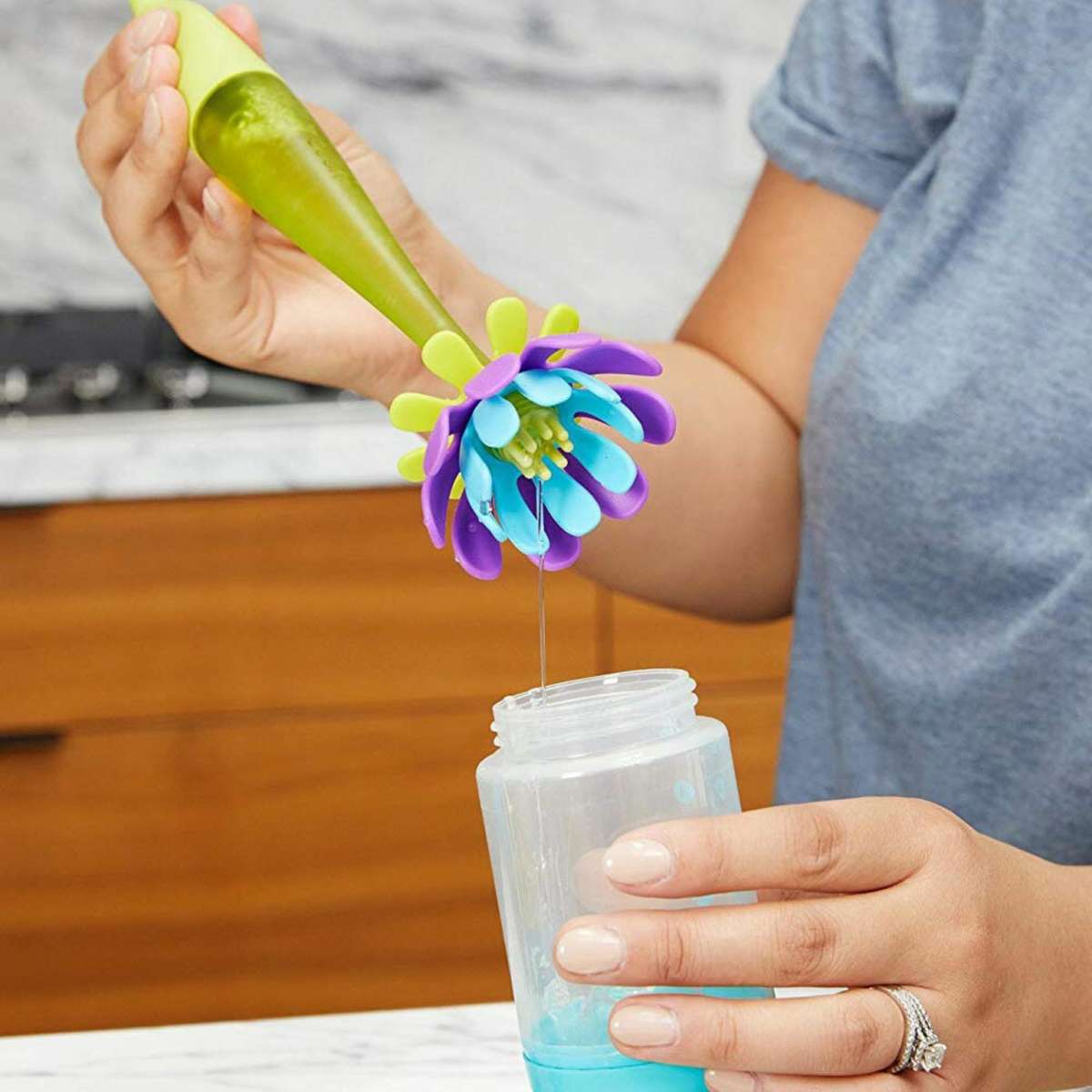 Boon Forb Soap Dispensing Silicone Bottle Brush Woolworths