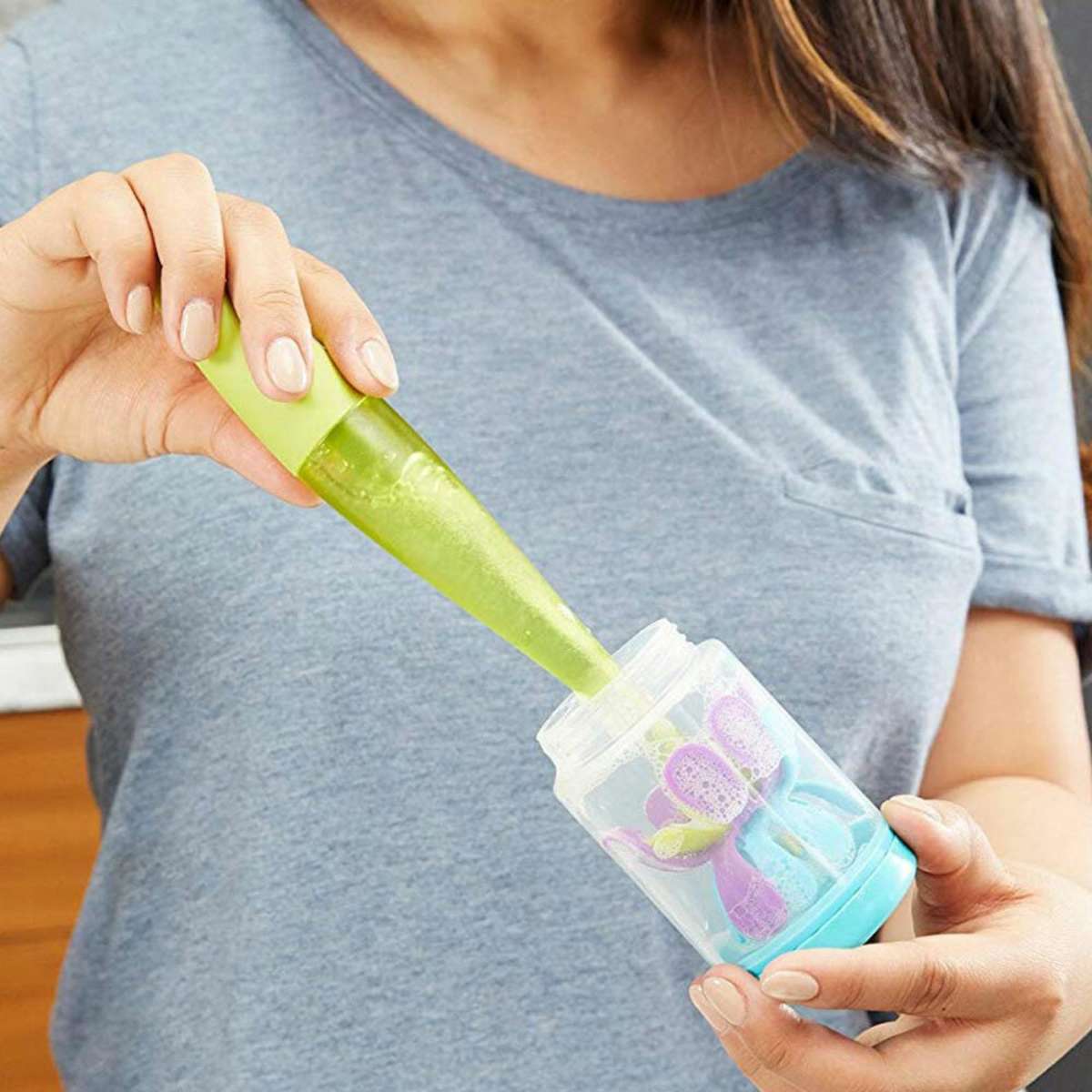 Boon Forb Soap Dispensing Silicone Bottle Brush Woolworths