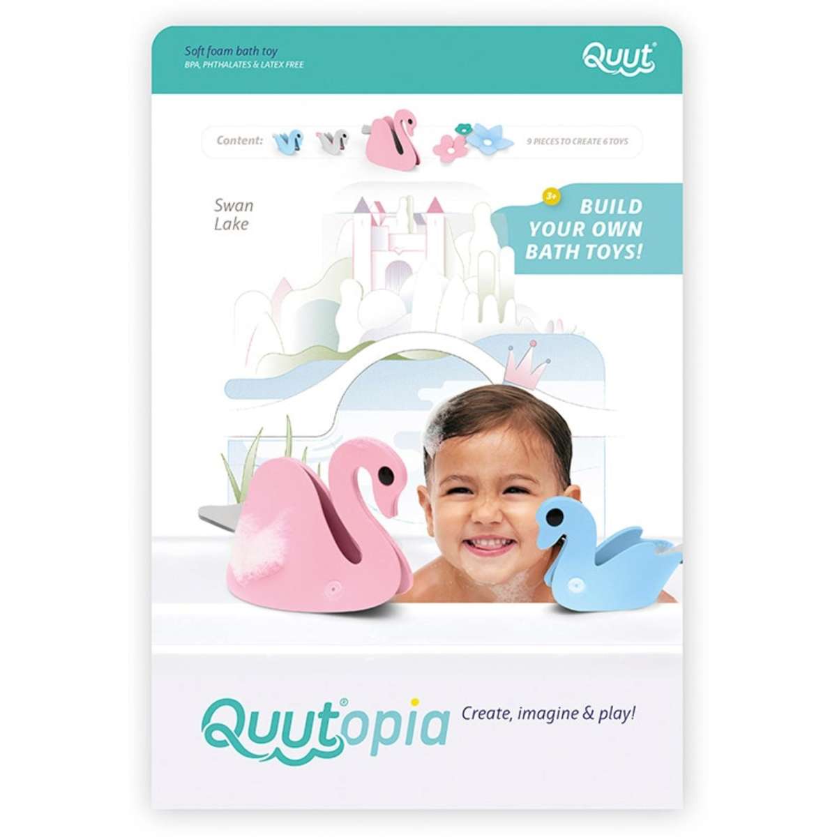 Quut 6pc Quut - Quutopia Bath Toys Swan Lake | Woolworths