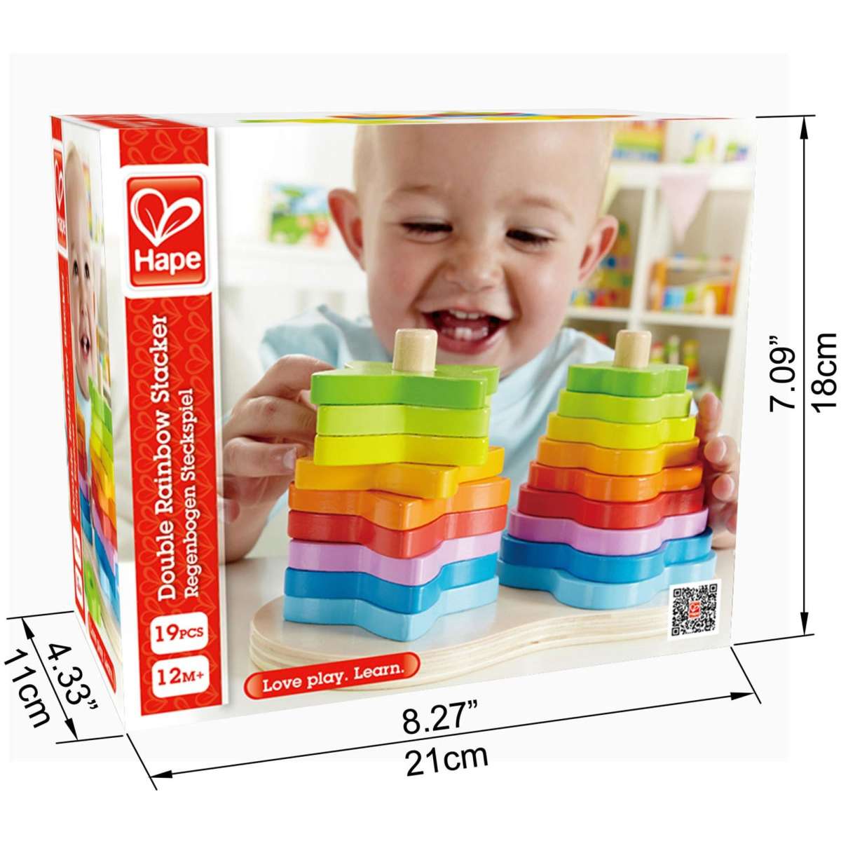 Hape Double Rainbow Stacker 19pc Woolworths