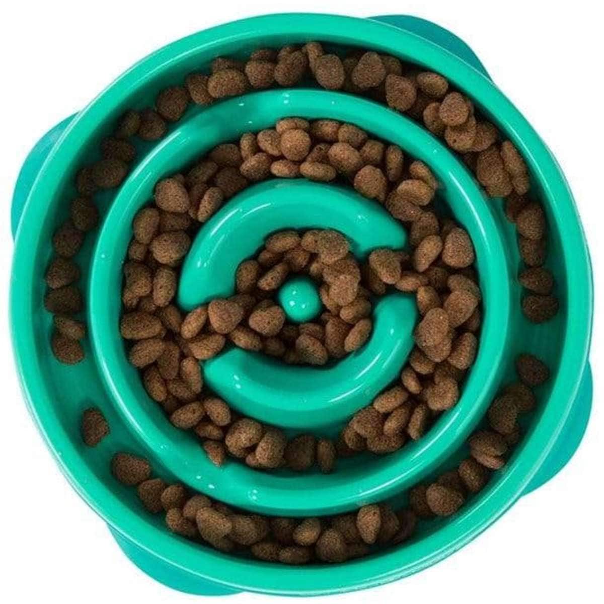 Outward Hound Fun Feeder Mini Teal Dog Slow Feeder Each One Size