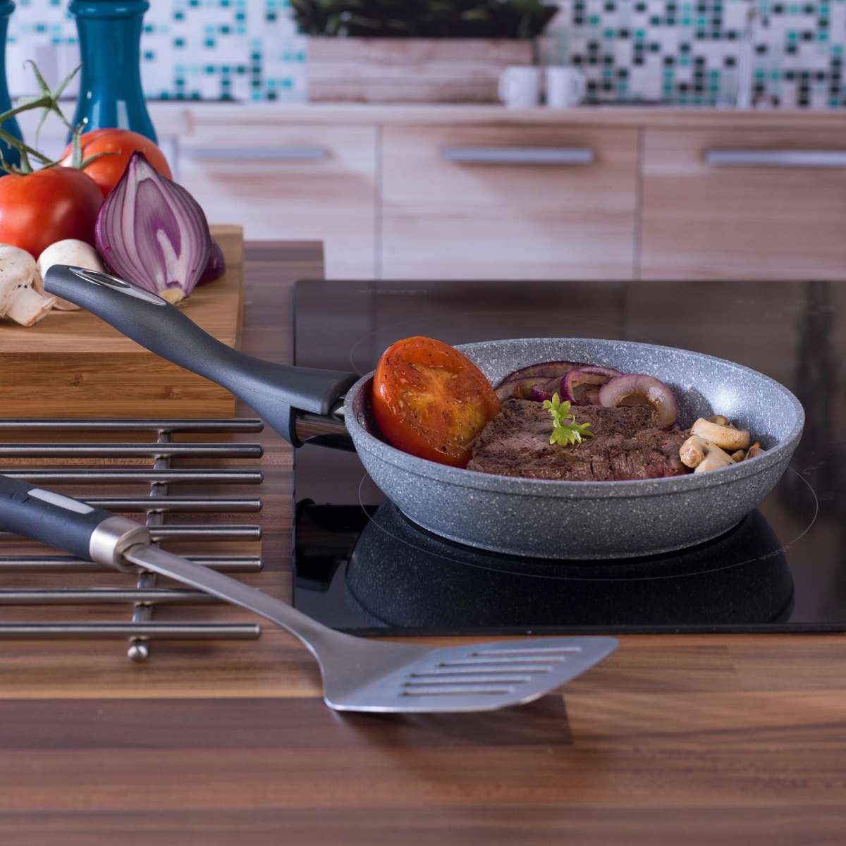 Salter 20cm Marblestone Frypan Grey Nonstick Aluminium Dishwasher Safe Woolworths